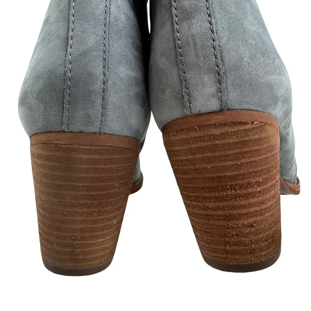 Sam Edelman Millard Boho Gray Soft Suede Lace Up Booties Women's Size 9